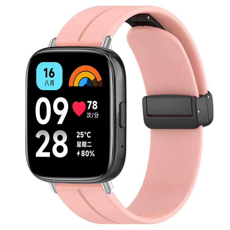 xDfind  Flat Head Groove Folding Black Buckle Silicone Watch Band, For Redmi Watch 3 Active / Watch 3 Lite