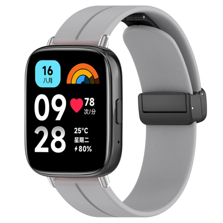 xDfind  Flat Head Groove Folding Black Buckle Silicone Watch Band, For Redmi Watch 3 Active / Watch 3 Lite