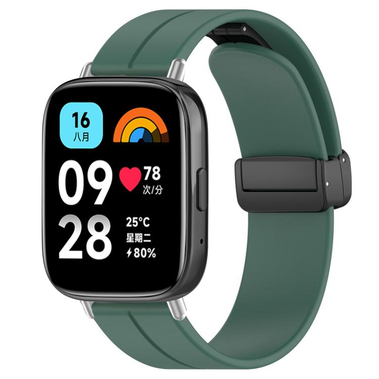 xDfind  Flat Head Groove Folding Black Buckle Silicone Watch Band, For Redmi Watch 3 Active / Watch 3 Lite