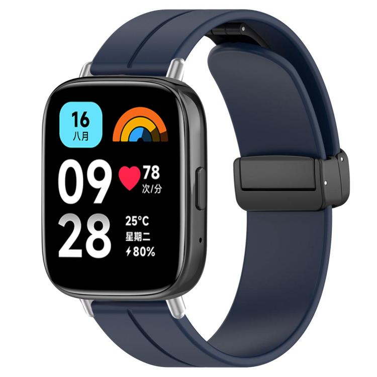 xDfind  Flat Head Groove Folding Black Buckle Silicone Watch Band, For Redmi Watch 3 Active / Watch 3 Lite