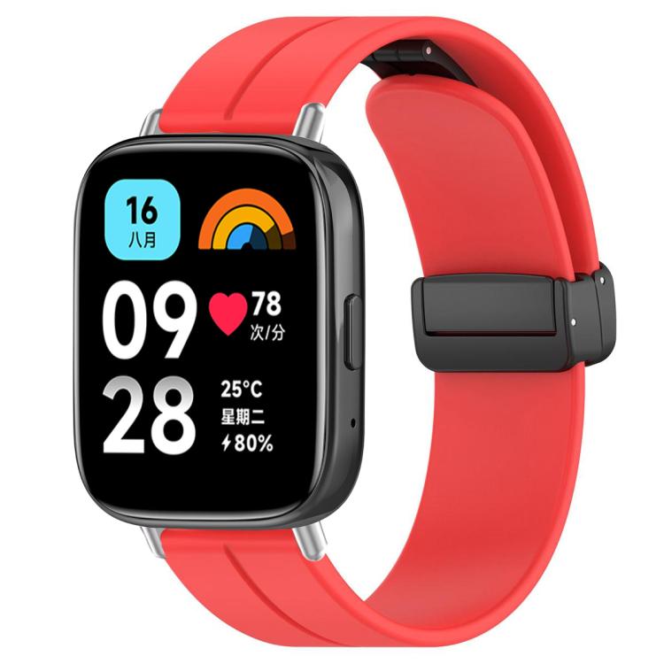 xDfind  Flat Head Groove Folding Black Buckle Silicone Watch Band, For Redmi Watch 3 Active / Watch 3 Lite