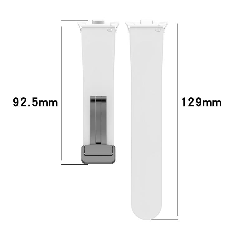 xDfind  Flat Head Groove Folding Black Buckle Silicone Watch Band