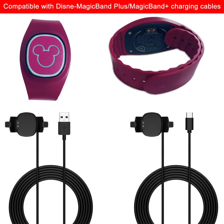 For Disney MagicBand+ xDfind Smart Bracelet Charging Cable, Length: 1m, Type-C / USB-C Interface, USB-A Interface