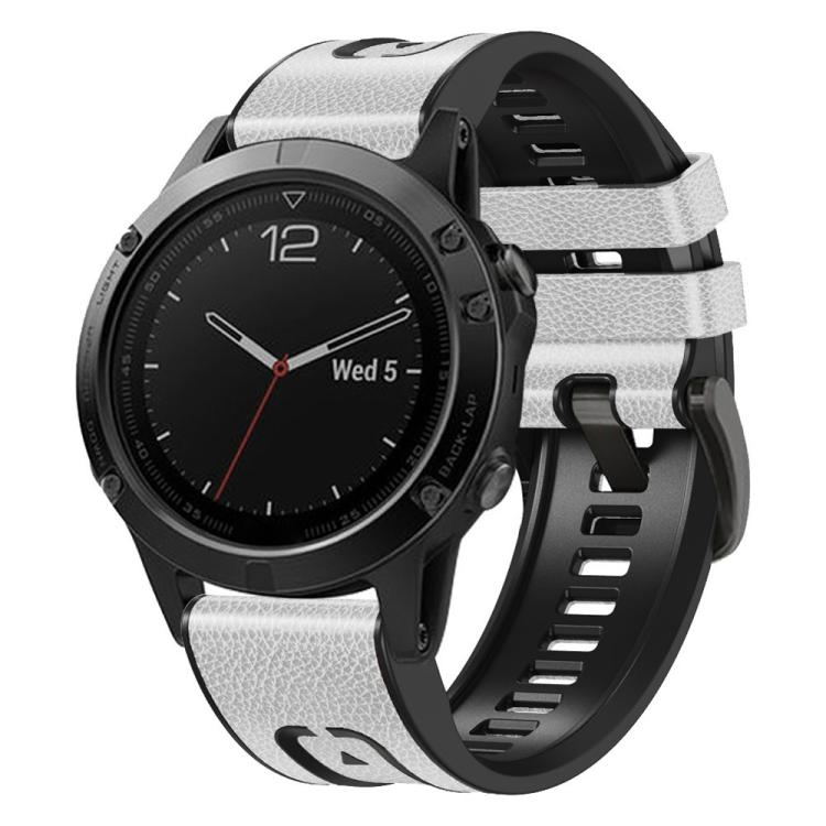 xDfind Leather Skin Silicone Quick Release Watch Band, For Garmin 22mm