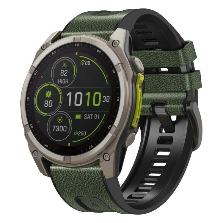 xDfind Leather Skin Silicone Quick Release Watch Band, For Garmin 26mm