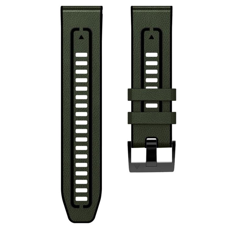 xDfind Leather Skin Silicone Quick Release Watch Band, For Garmin 26mm