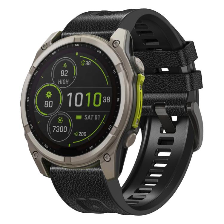 xDfind Leather Skin Silicone Quick Release Watch Band, For Garmin 26mm