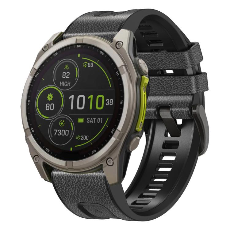 xDfind Leather Skin Silicone Quick Release Watch Band, For Garmin 26mm