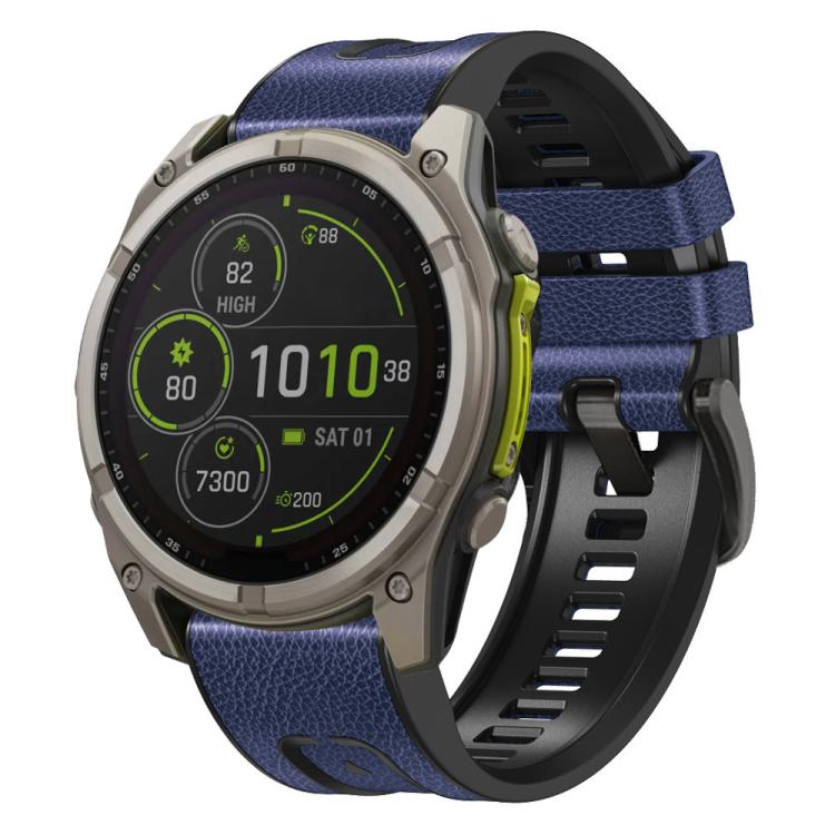 xDfind Leather Skin Silicone Quick Release Watch Band, For Garmin 26mm