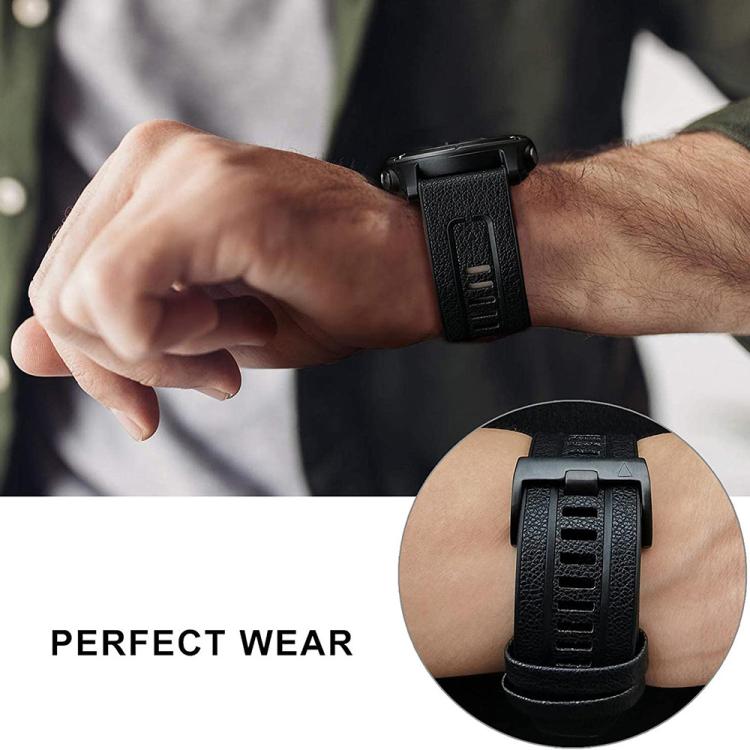 xDfind Leather Skin Silicone Quick Release Watch Band, For Garmin 22mm