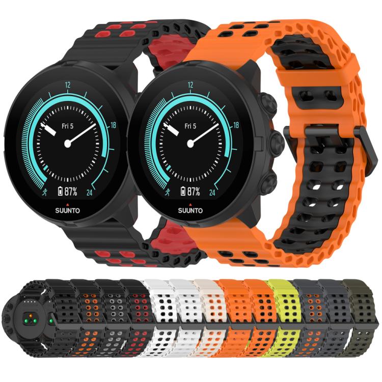 xDfind Ocean Dual Pin Buckle Silicone Watch Band, For Suunto 9 / 7 / Spartan Sport