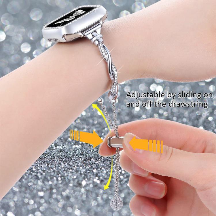 xDfind Twist Bracelet Diamond Metal Watch Band, For Apple Watch 42 / 44 / 45 / 46 / 49mm