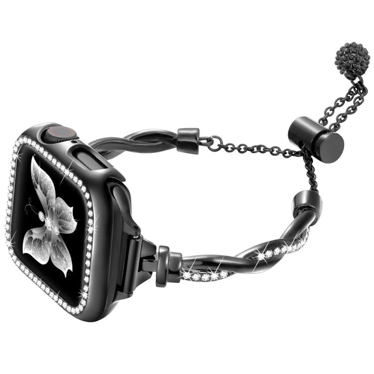 xDfind Twist Bracelet Diamond Metal Watch Band, For Apple Watch 42 / 44 / 45 / 46 / 49mm