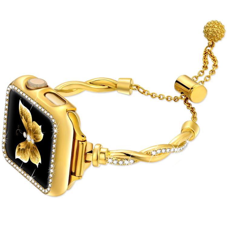 xDfind Twist Bracelet Diamond Metal Watch Band, For Apple Watch 42 / 44 / 45 / 46 / 49mm