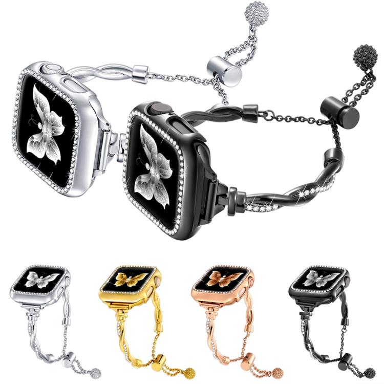 xDfind Twist Bracelet Diamond Metal Watch Band, For Apple Watch 38 / 40 / 41 / S10 42mm