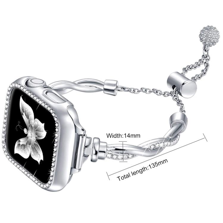 xDfind Twist Bracelet Diamond Metal Watch Band, For Apple Watch 38 / 40 / 41 / S10 42mm