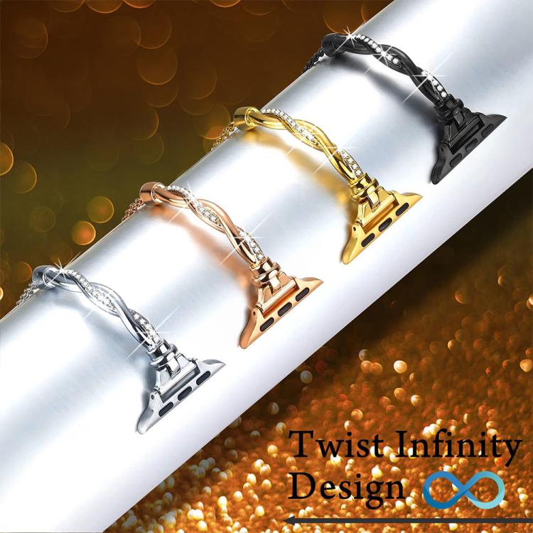 xDfind Twist Bracelet Diamond Metal Watch Band, For Apple Watch 38 / 40 / 41 / S10 42mm