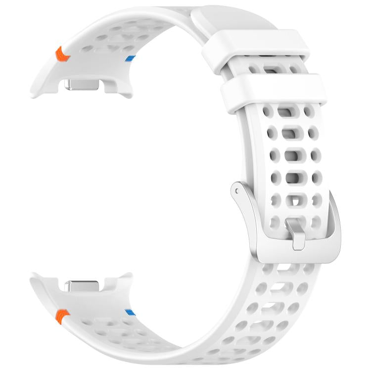 xDfind Alloy Silver Buckle Breathable Hole Silicone Watch Band