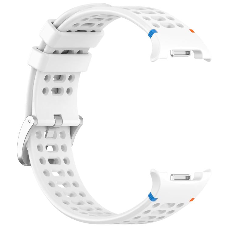 xDfind Alloy Silver Buckle Breathable Hole Silicone Watch Band