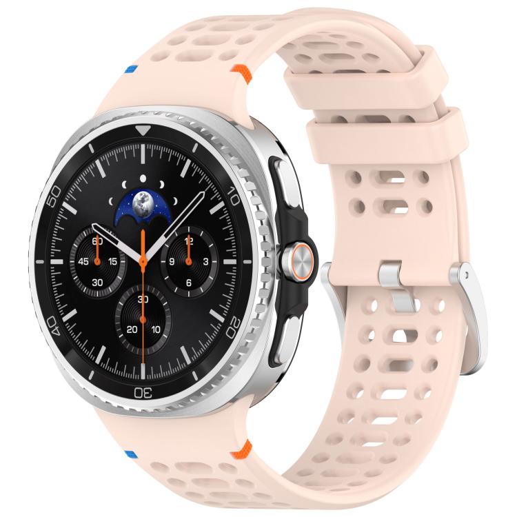 xDfind Alloy Silver Buckle Breathable Hole Silicone Watch Band, For Samsung Galaxy Watch8 / Watch8 Classic