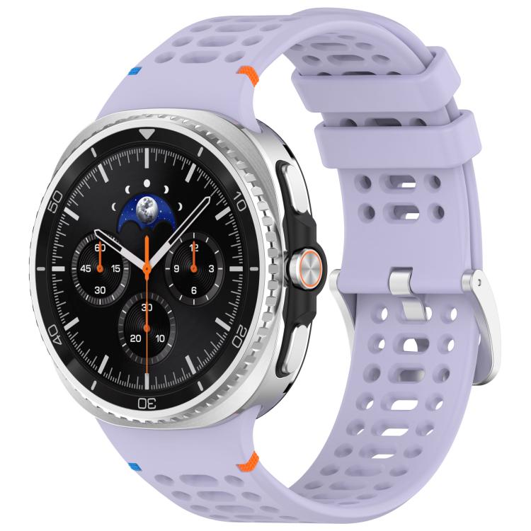 xDfind Alloy Silver Buckle Breathable Hole Silicone Watch Band, For Samsung Galaxy Watch8 / Watch8 Classic