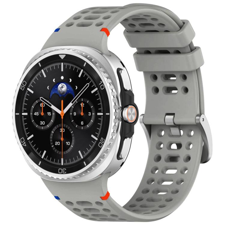 xDfind Alloy Silver Buckle Breathable Hole Silicone Watch Band