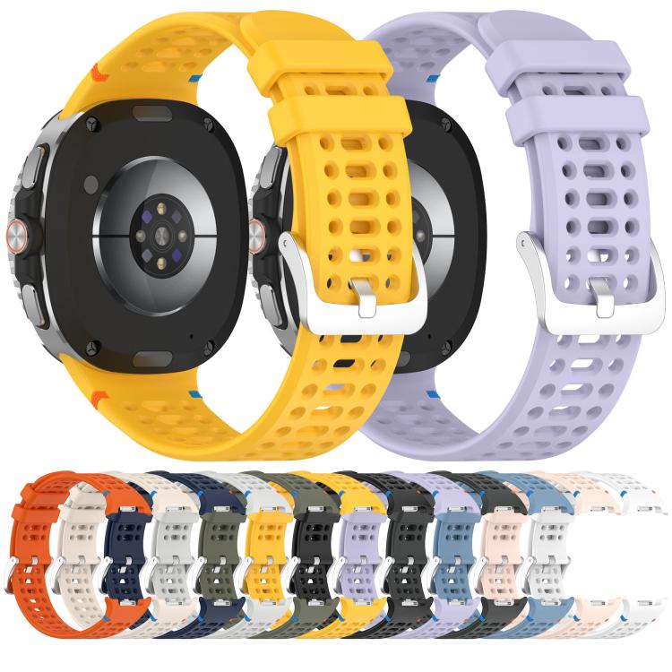 xDfind Alloy Silver Buckle Breathable Hole Silicone Watch Band