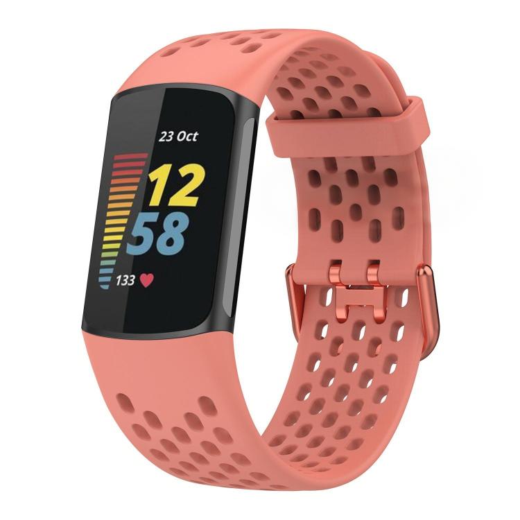 xDfind Hole Style Breathable Silicone Watch Band, For Fitbit Charge 6 / 5