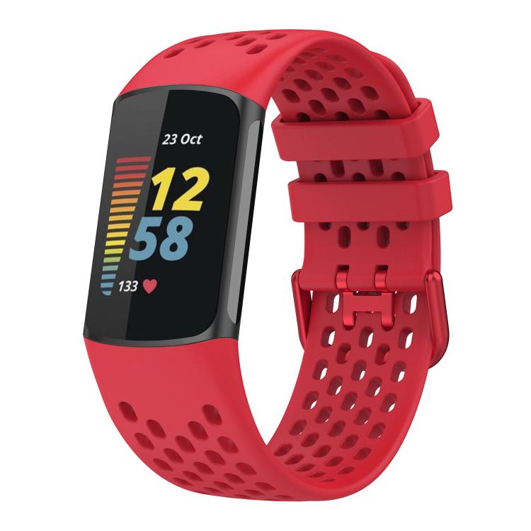 xDfind Hole Style Breathable Silicone Watch Band, For Fitbit Charge 6 / 5