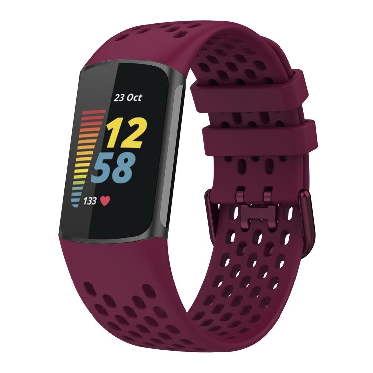 xDfind Hole Style Breathable Silicone Watch Band, For Fitbit Charge 6 / 5