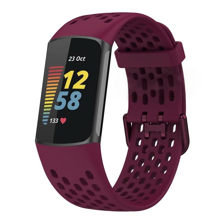 xDfind Hole Style Breathable Silicone Watch Band, For Fitbit Charge 6 / 5