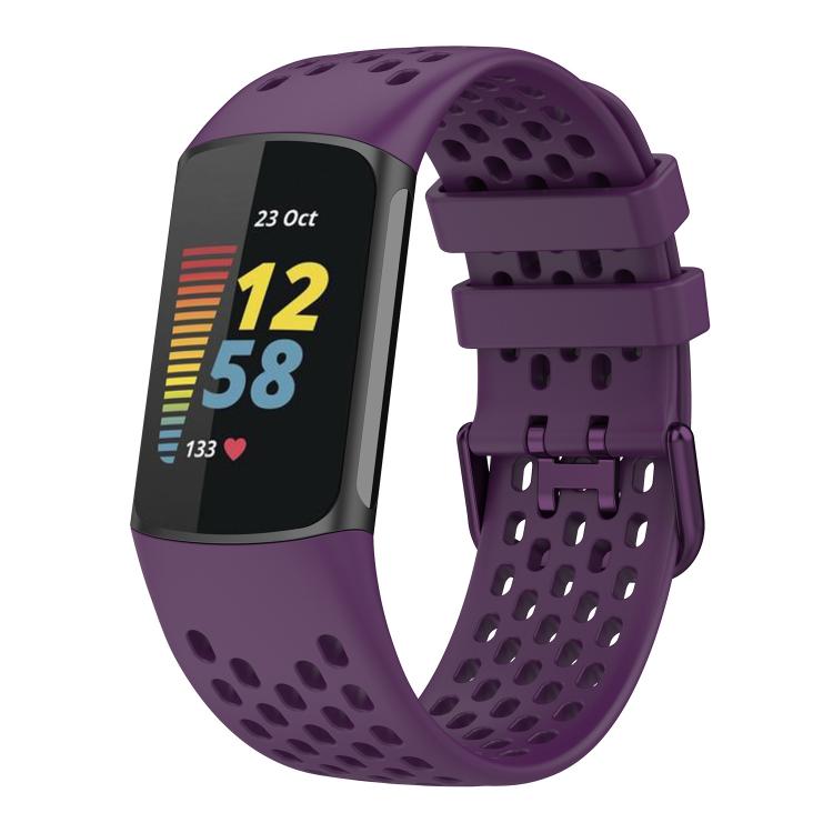 xDfind Hole Style Breathable Silicone Watch Band, For Fitbit Charge 6 / 5