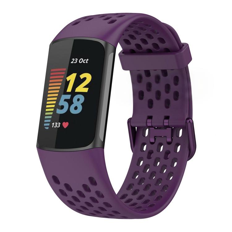 xDfind Hole Style Breathable Silicone Watch Band, For Fitbit Charge 6 / 5