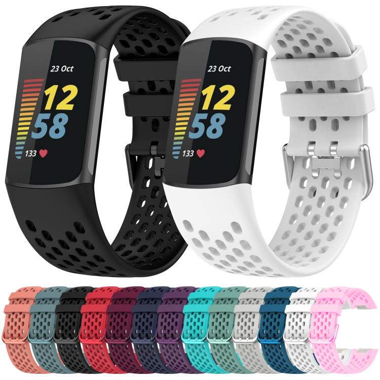 xDfind Hole Style Breathable Silicone Watch Band, For Fitbit Charge 6 / 5