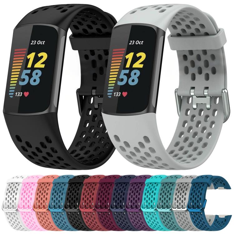 xDfind Hole Style Breathable Silicone Watch Band, For Fitbit Charge 6 / 5