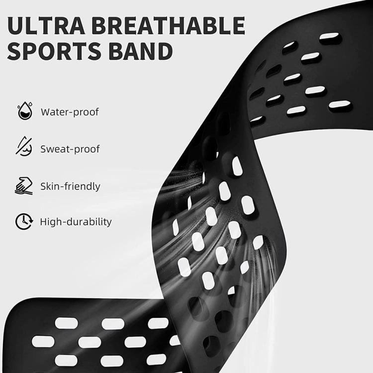 xDfind Hole Style Breathable Silicone Watch Band, For Fitbit Charge 6 / 5