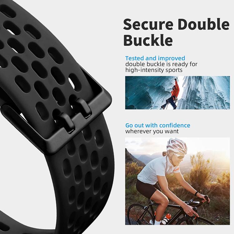 xDfind Hole Style Breathable Silicone Watch Band, For Fitbit Charge 6 / 5