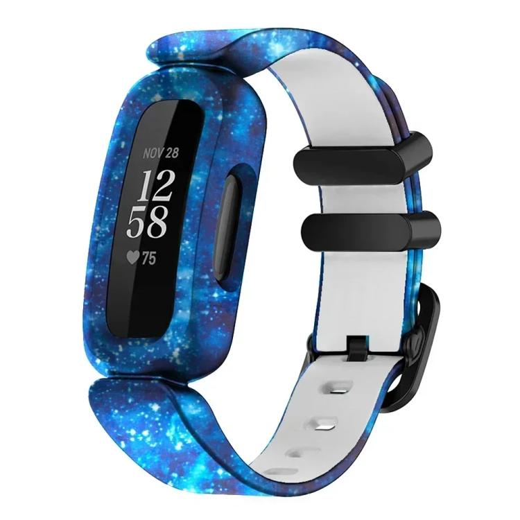 xDfind Black Buckle Painting Integrated Silicone Watch Band, For Fitbit Ace 3 / Inspire2