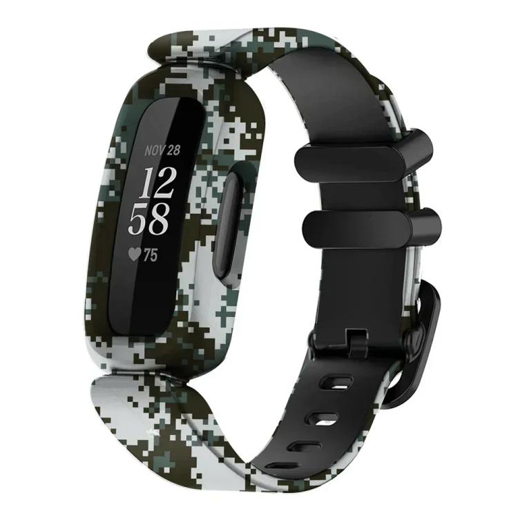 xDfind Black Buckle Painting Integrated Silicone Watch Band, For Fitbit Ace 3 / Inspire2