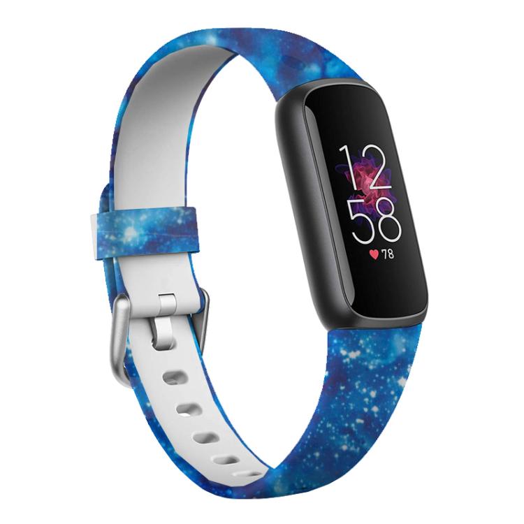 xDfind Silver Buckle Painting Silicone Watch Band For Fitbit Luxe, S