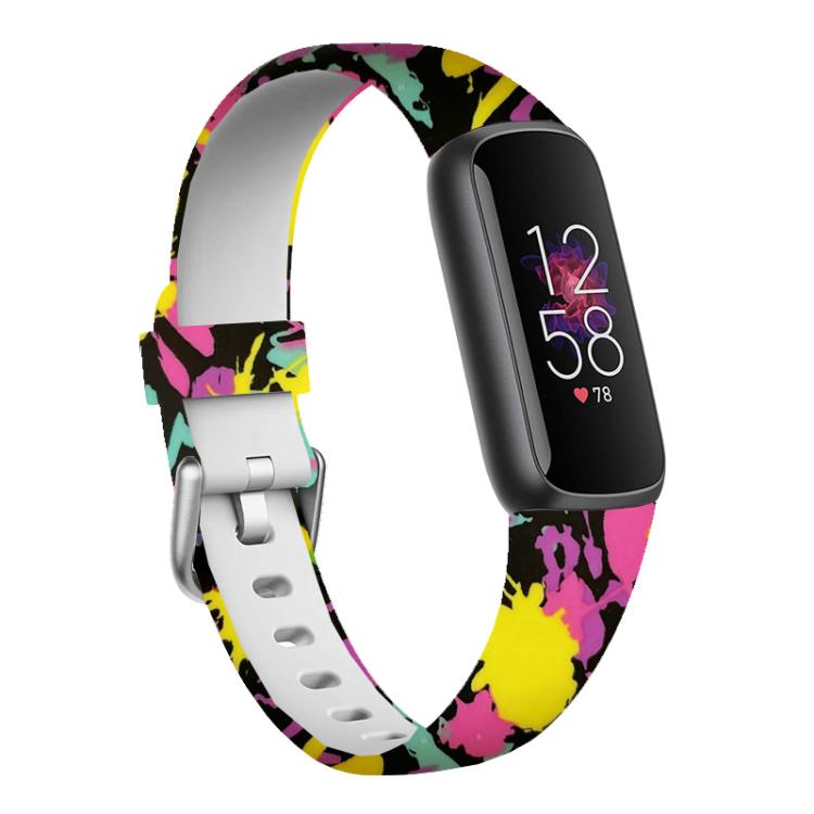 xDfind Silver Buckle Painting Silicone Watch Band For Fitbit Luxe, S