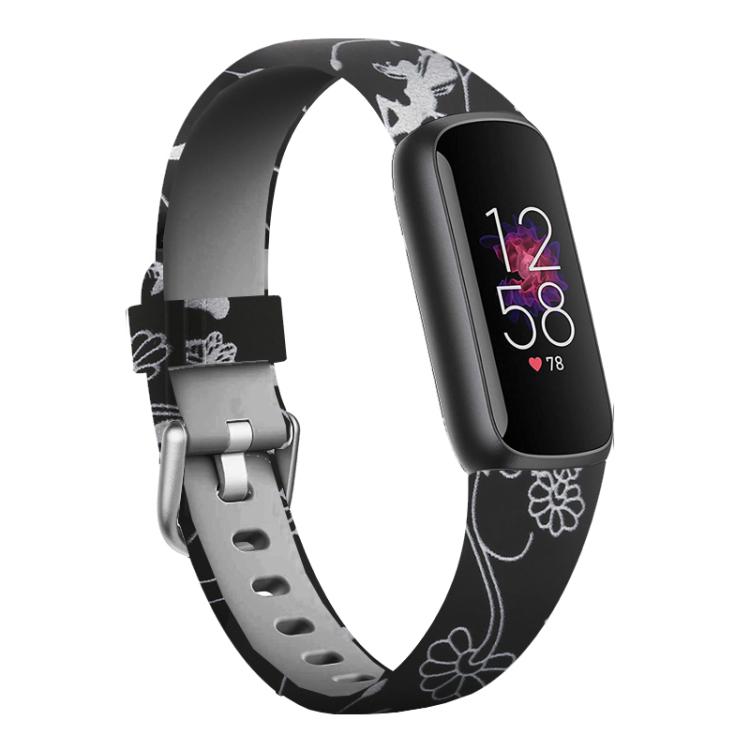 xDfind Silver Buckle Painting Silicone Watch Band For Fitbit Luxe, S