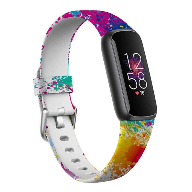 xDfind Silver Buckle Painting Silicone Watch Band For Fitbit Luxe, S