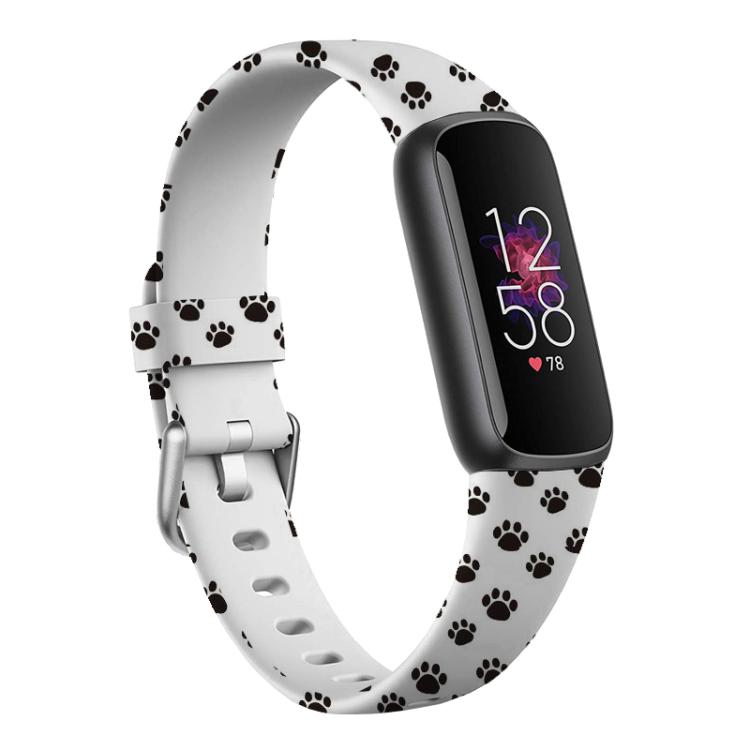 xDfind Silver Buckle Painting Silicone Watch Band For Fitbit Luxe, S