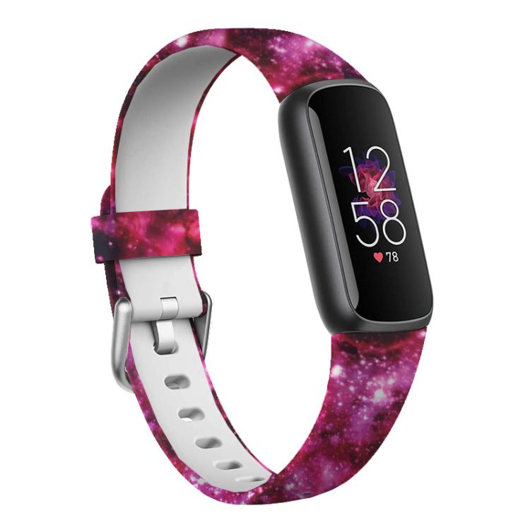 xDfind Silver Buckle Painting Silicone Watch Band For Fitbit Luxe, S