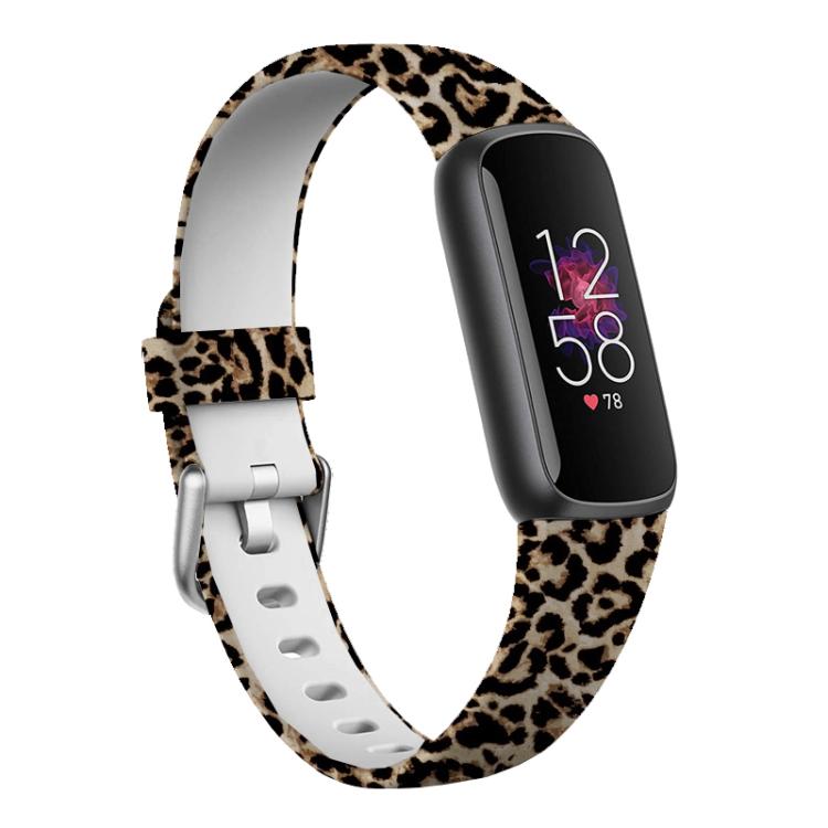 xDfind Silver Buckle Painting Silicone Watch Band For Fitbit Luxe, L