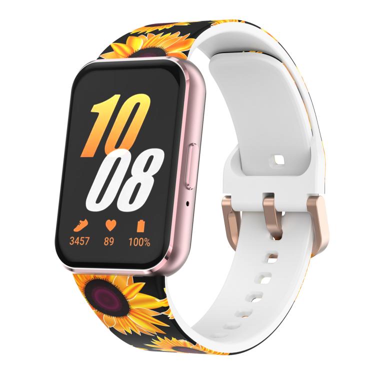 xDfind Gold Buckle Printed Silicone Watch Band, For Samsung Galaxy Fit3