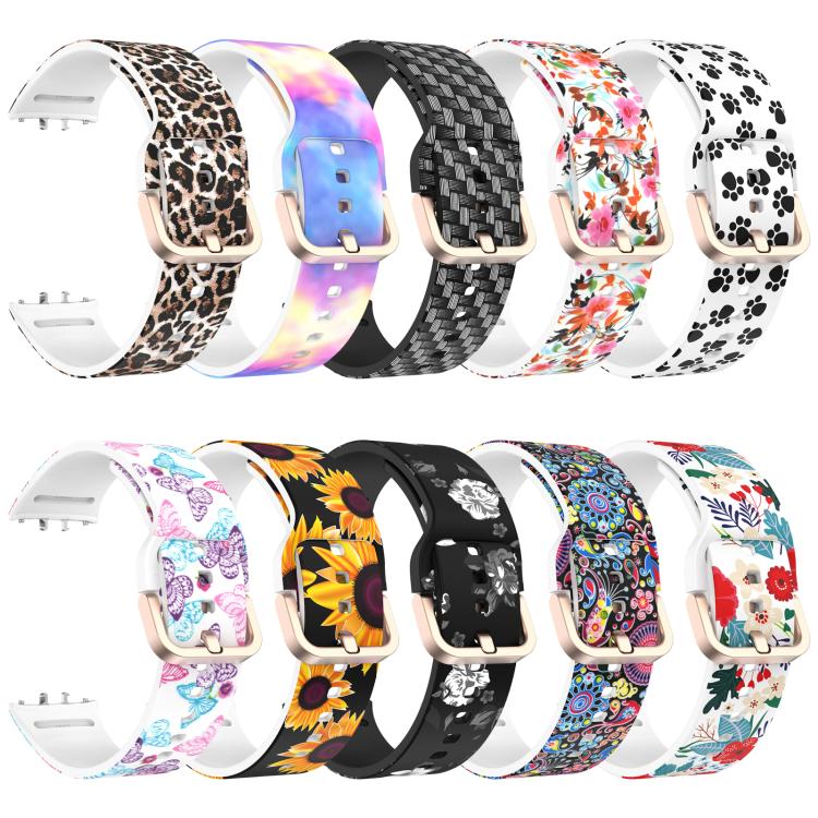 xDfind Gold Buckle Printed Silicone Watch Band, For Samsung Galaxy Fit3