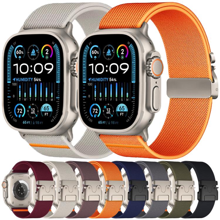 xDfind Parachute Buckle Stretch Nylon Watch Band, For Apple Watch 42 / 44 / 45 / 46 / 49mm
