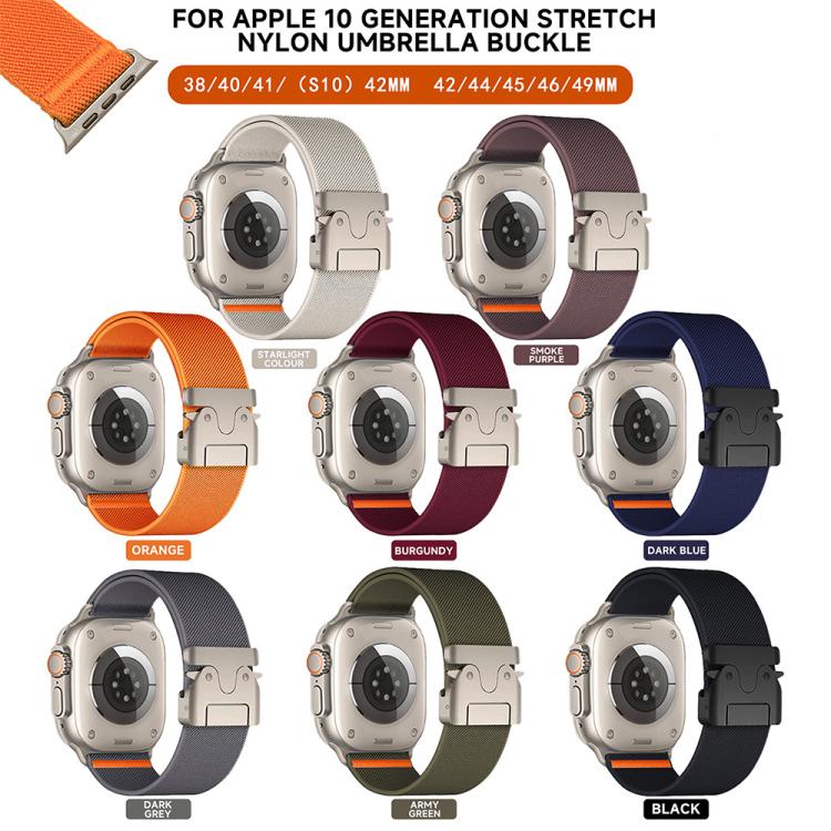 xDfind Parachute Buckle Stretch Nylon Watch Band, For Apple Watch 42 / 44 / 45 / 46 / 49mm
